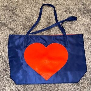Navy Heart Tote Bag